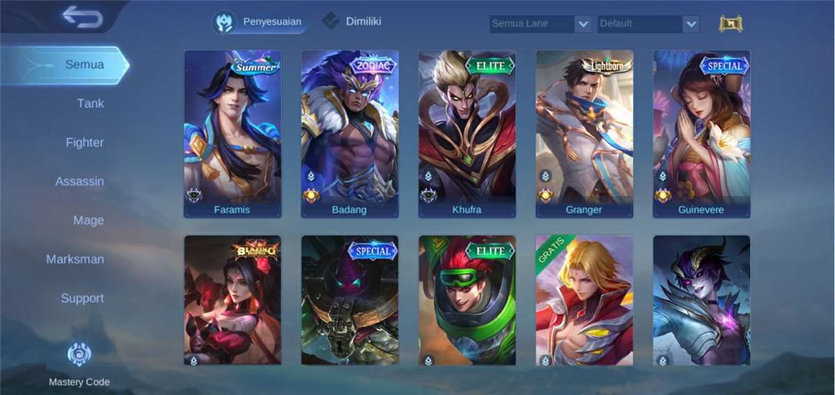 Penjualan akun permainan Mobile Legends